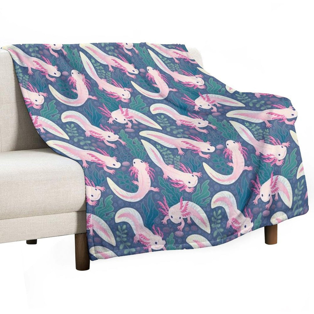 Axolotls Plush Throw Blanket