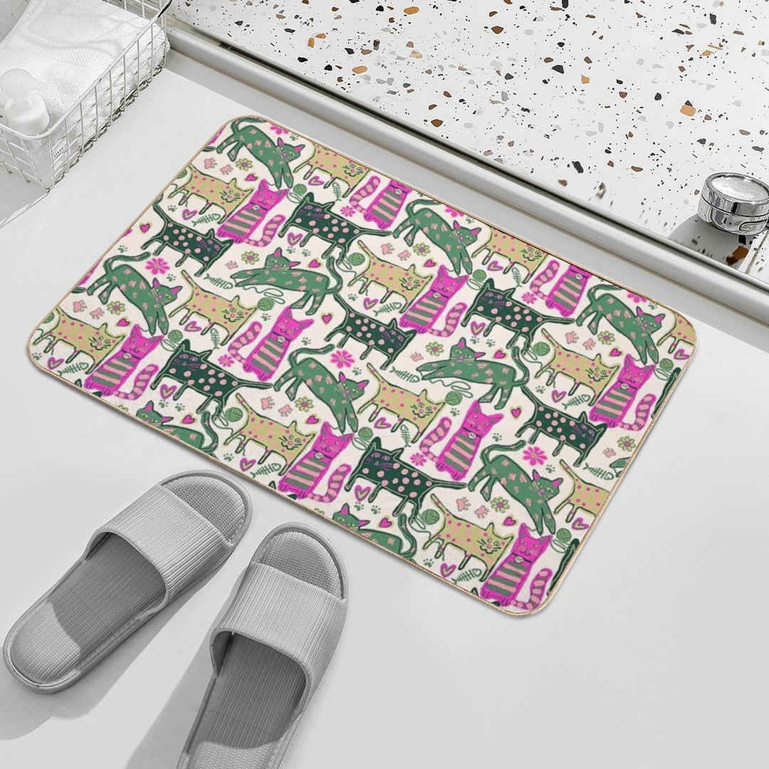Playful Cats  Non-Slip Bath Mat
