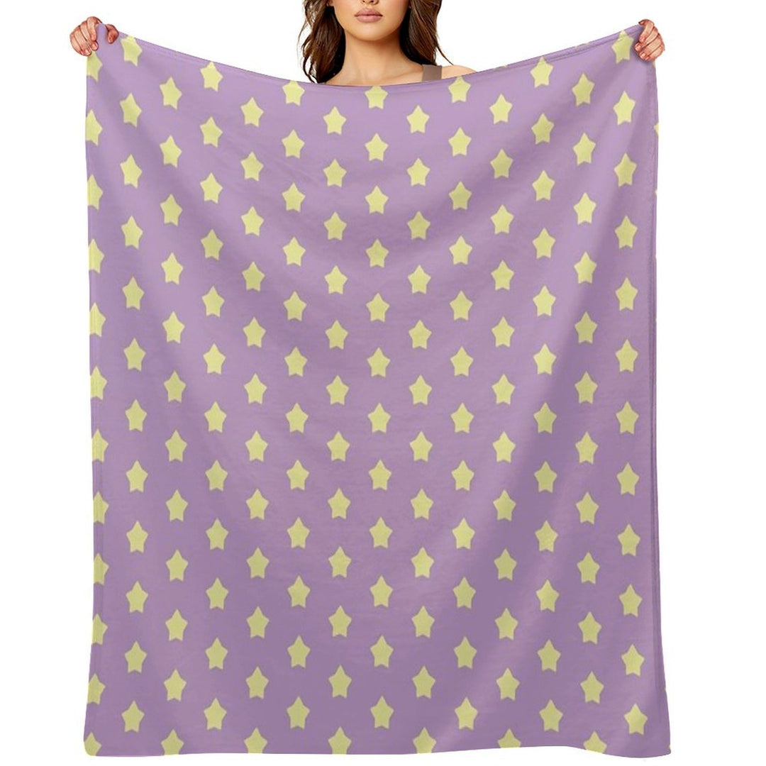 Yellow Stars on Purple Pop Versatility Throw Blanket