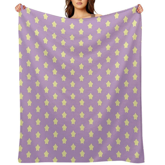 Yellow Stars on Purple Pop Versatility Throw Blanket