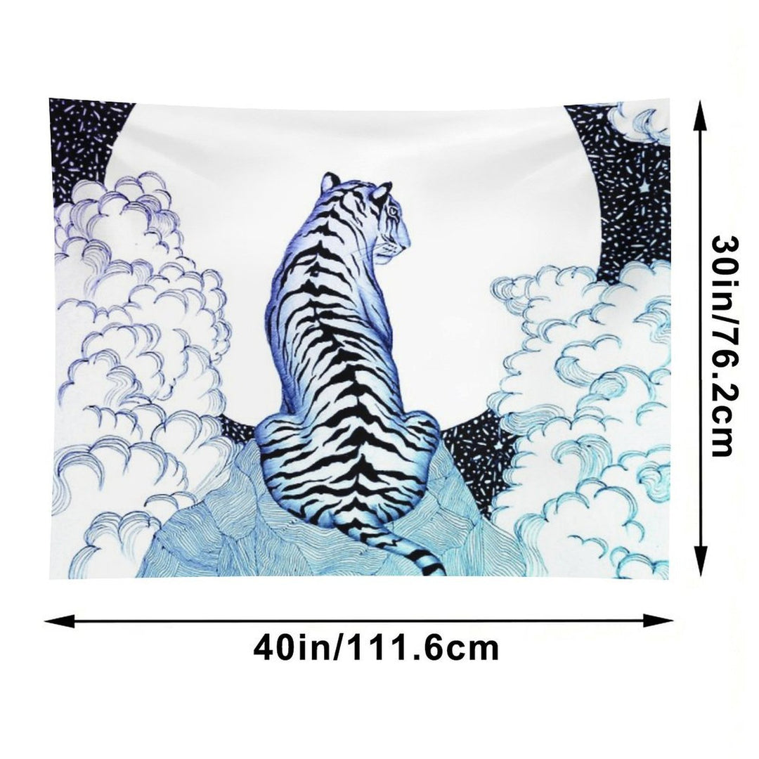 Ombre Tiger Moon Tapestry