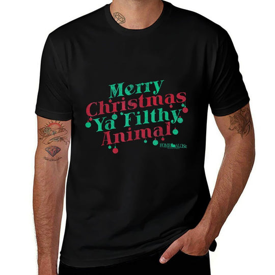 Home Alone Merry Christmas Ya Filthy Animal  Fade-proof Color T-Shirt
