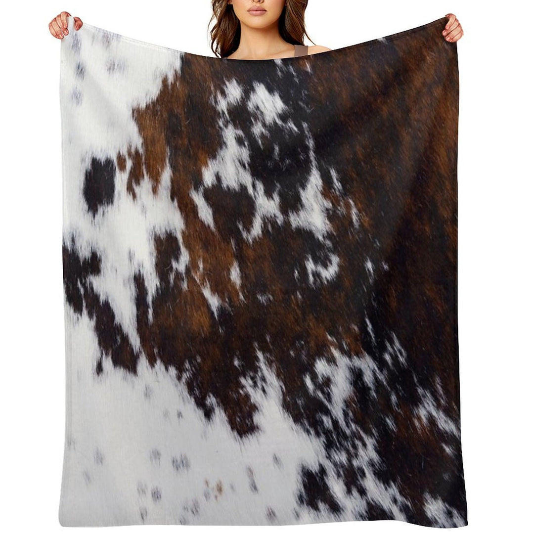 Wanderlust Cow Art Machine-washable Throw Blanket