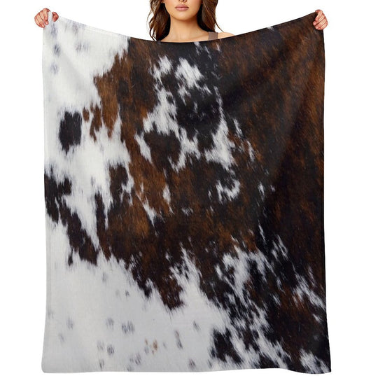 Wanderlust Cow Art Machine-washable Throw Blanket