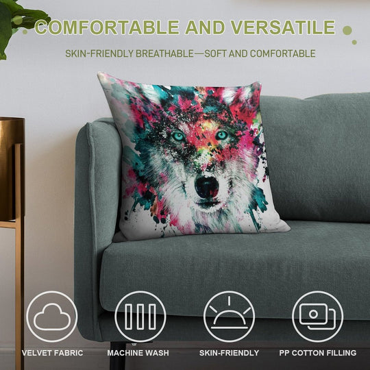 Wolf II Soft Style Accent Throw Pillow