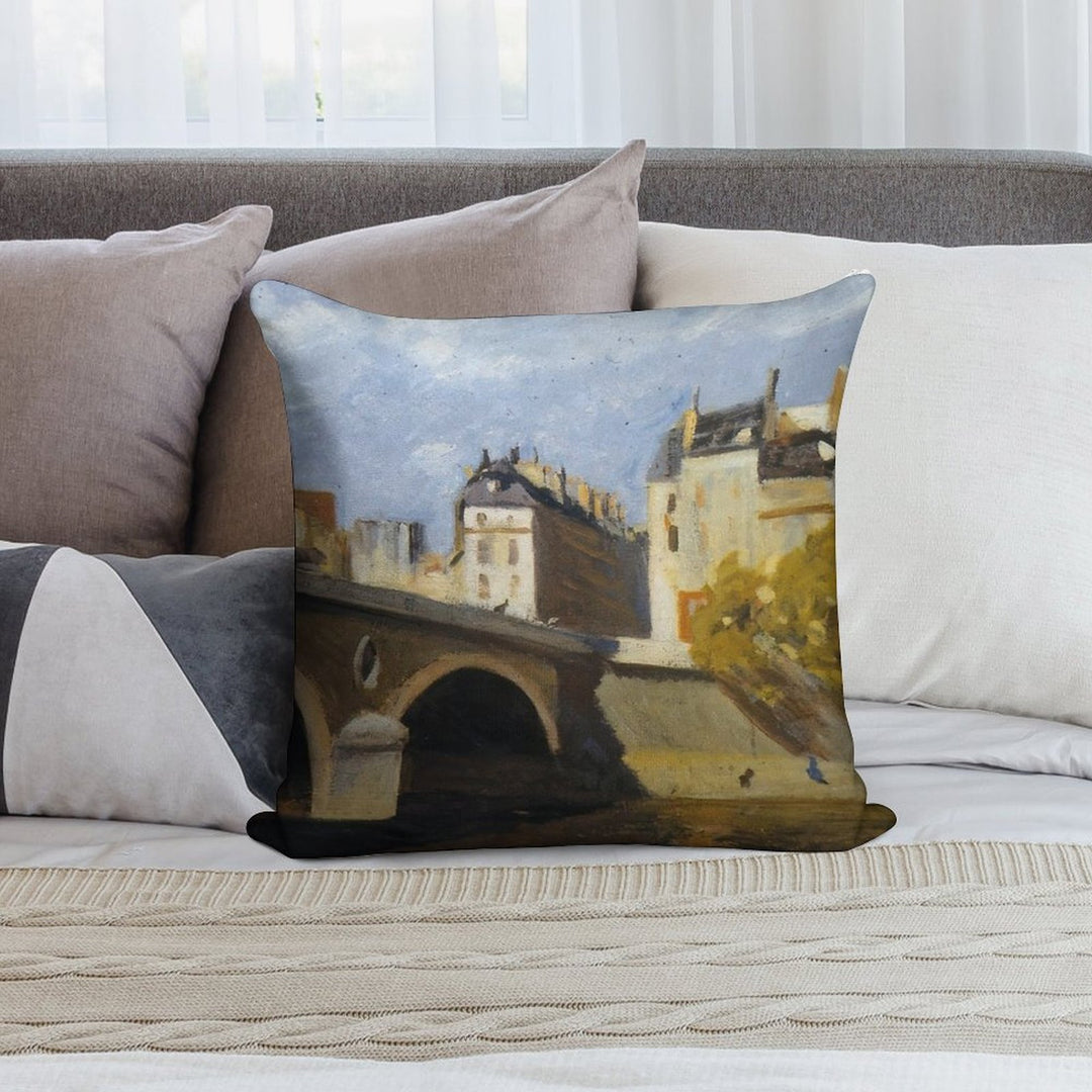 Bridge on The Seine   1909 by Edward Hopper Soft Style Accent Throw Pillow