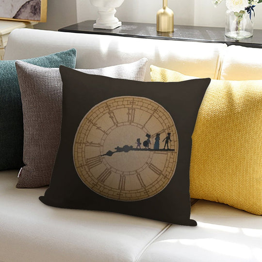 Stained Glass on The Clock Tower Soft Washable Throw Pillow
