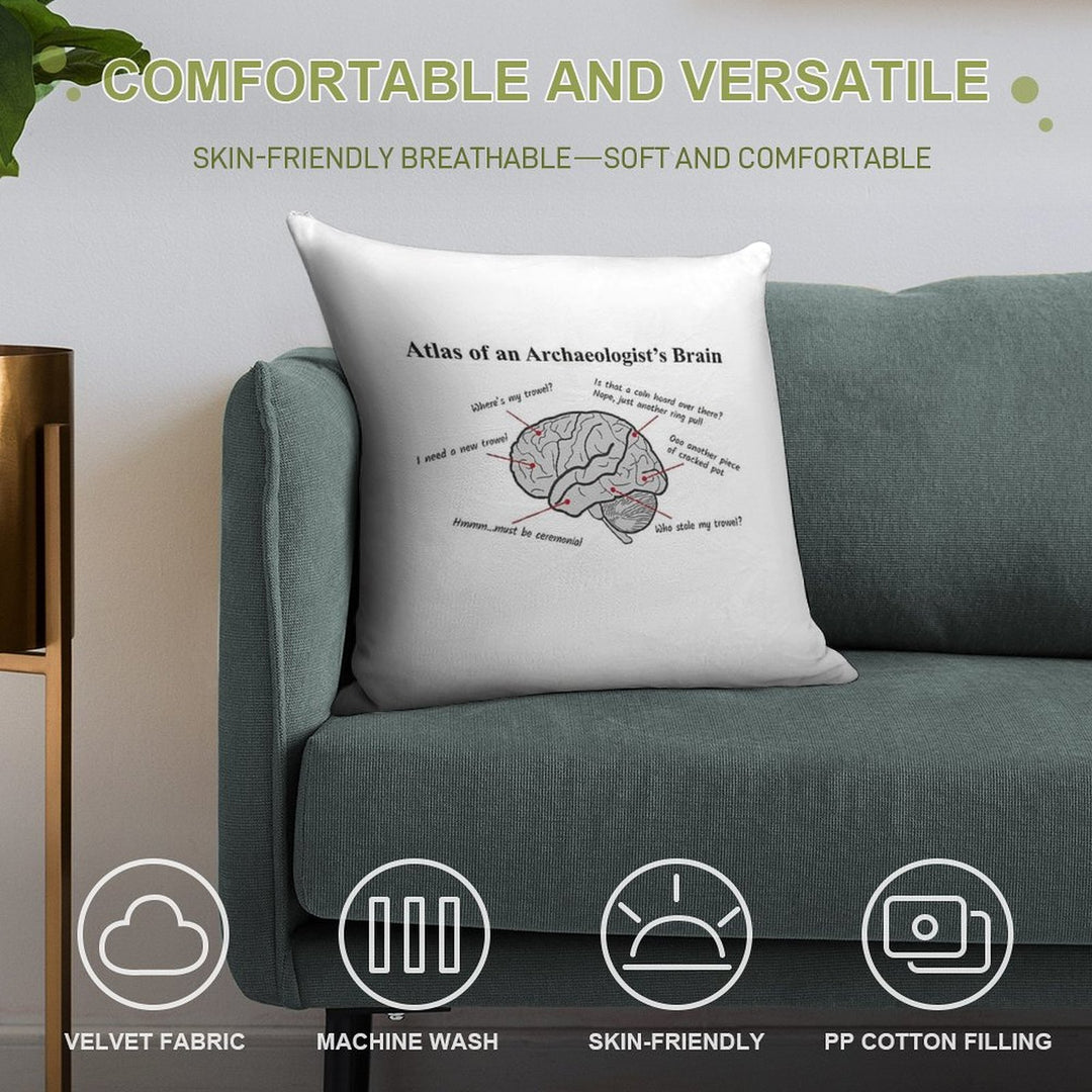 Atlas of An Archaeologists Brain Soft Luxury Feel Throw Pillow