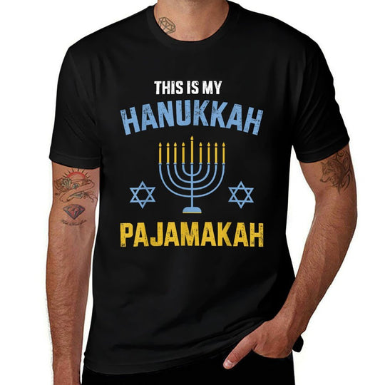 This Is My Hanukkah Pajamakah for Jewish Christmas Pajama  High-quality Stitching T-Shirt