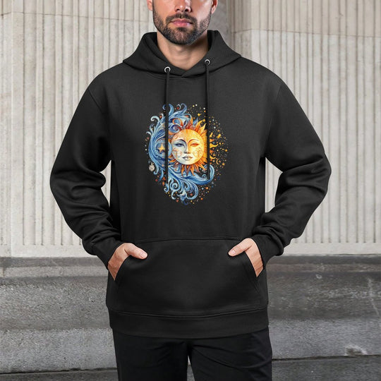 Mystic Sun And Moon Woman Mystical Flowers Aesthetic Kangaroo Pocket Hoodie