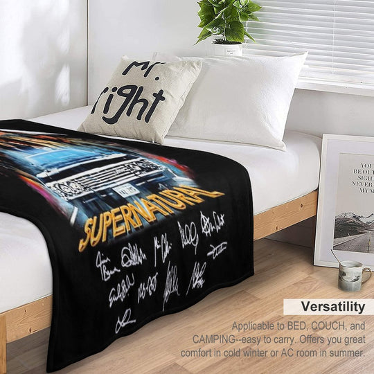 Supernatural Characters Sustainable Throw Blanket