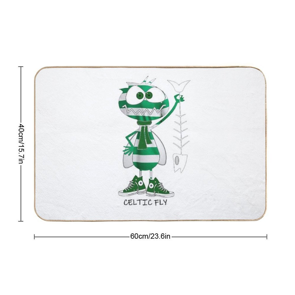 Celtic Fly Cartoon Critter  Rapid-Drying Bath Mat