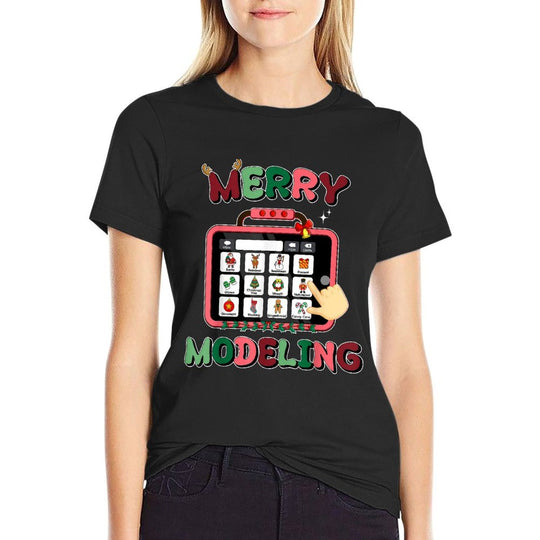 Merry Modeling Speech Language Pathologist SLP Christmas  Versatile T-Shirt
