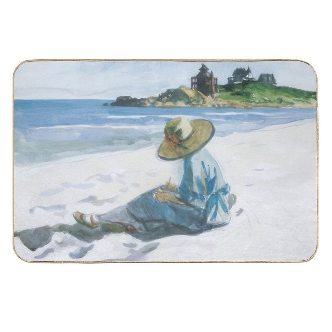 Jo Sketching at Good Harbour Beach   1923 by Edward Hopper  Easy To Clean Bath Mat