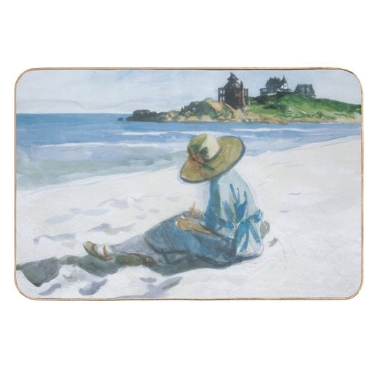 Jo Sketching at Good Harbour Beach   1923 by Edward Hopper  Easy To Clean Bath Mat