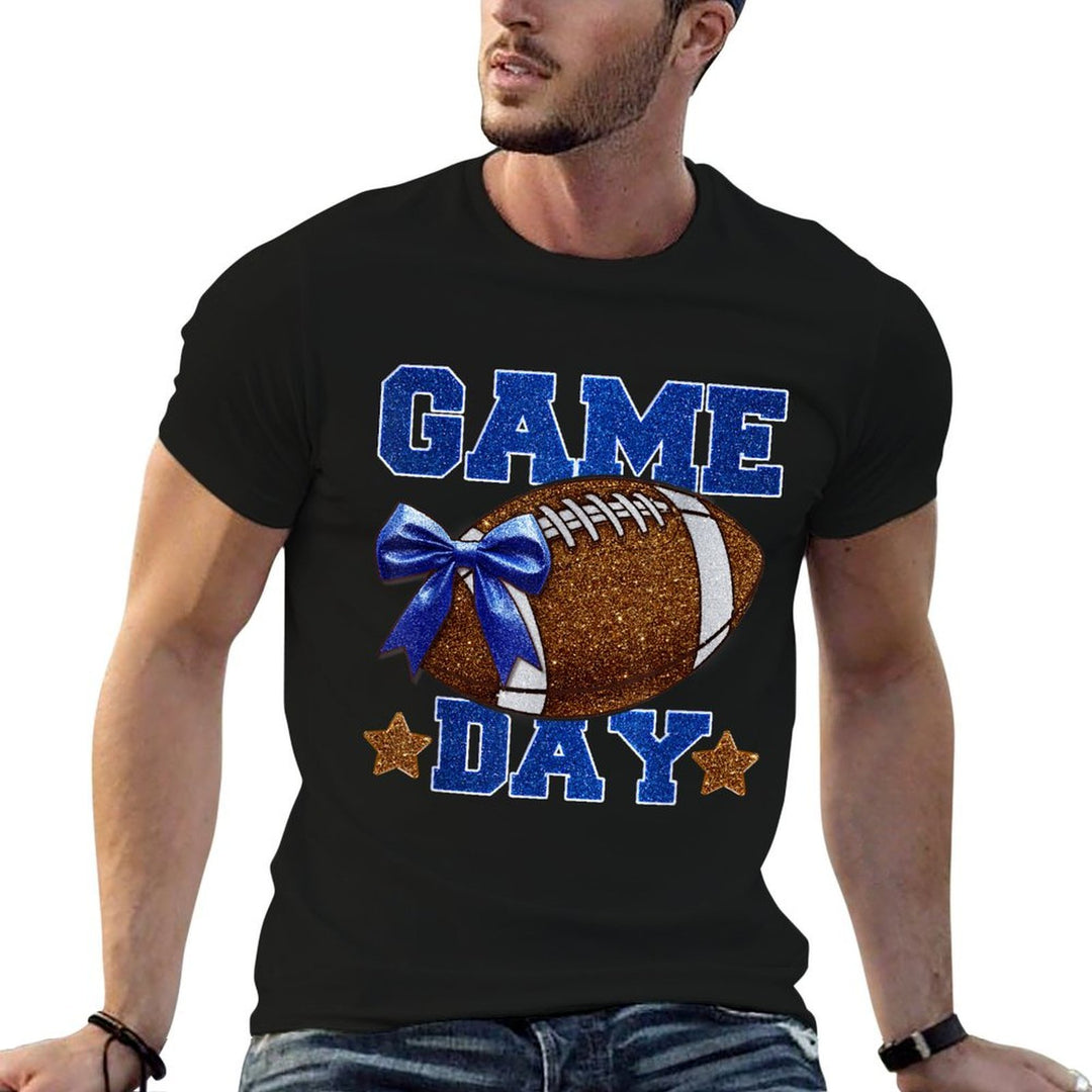 Game Day Football Season Football Mama Girl Blue Gold Vibes Comfortable T-Shirt