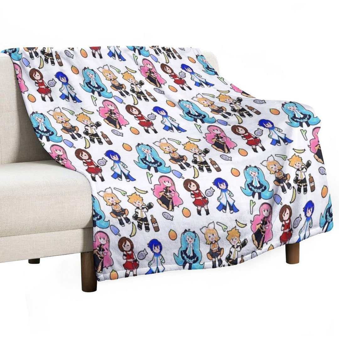 Vocaloid Chibi Chaos! Anti-pilling Throw Blanket