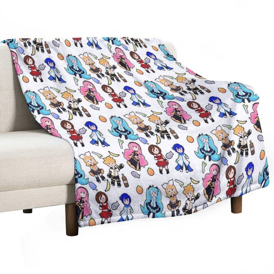 Vocaloid Chibi Chaos! Anti-pilling Throw Blanket