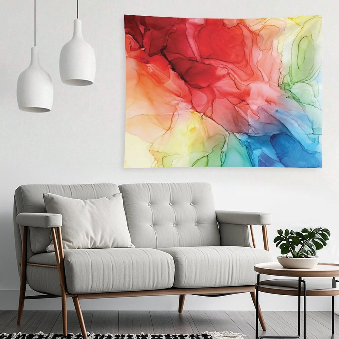 Rainbow Good Vibes Abstract Painting Tapestry