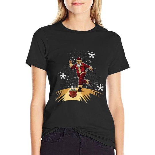 Santa Claus Plays Bowling - Xmas Gift For Your Bowling Team  Affordable Price T-Shirt