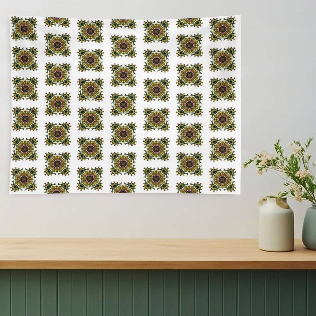 Green Organic Plant Pattern Tapestry