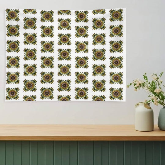 Green Organic Plant Pattern Tapestry