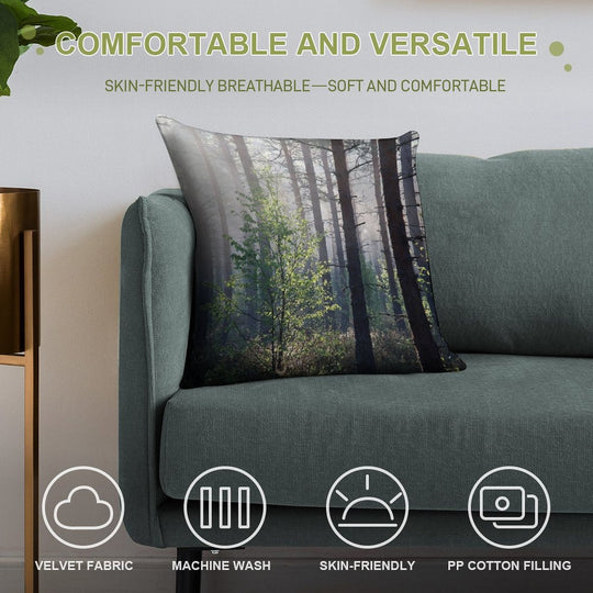 10.6.2017 Young Birch Soft Easy Maintenance Throw Pillow