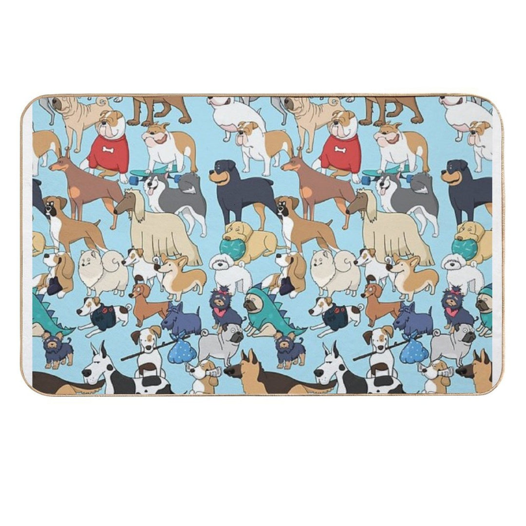 Dogs of The World  Easy Maintenance Bath Mat