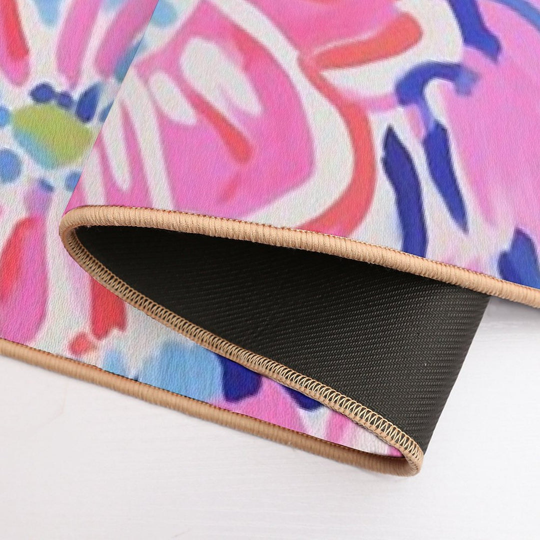 Floral Pretty Pastel Pattern Pink Blue Orange  Rapid-Drying Bath Mat