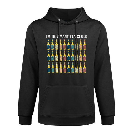 I'm This Many Years Old Beer 30th Birthday Gift Medium-Weight Fabric Hoodie