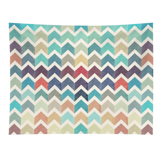 Watercolor Chevron Pattern Tapestry