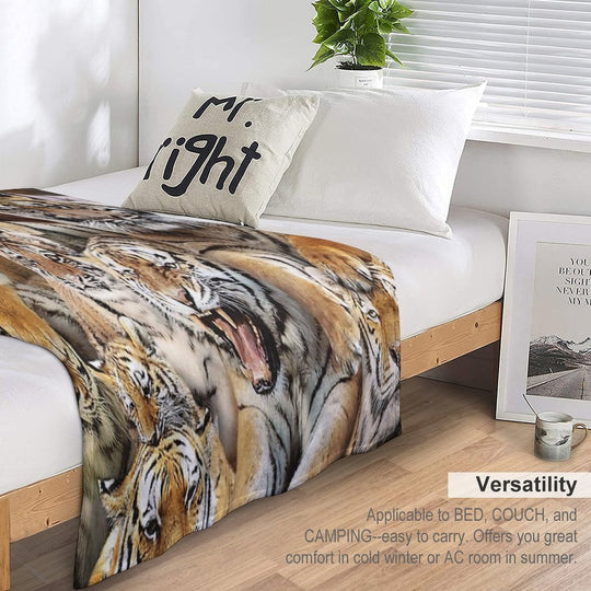 Tigers Travel-friendly Throw Blanket