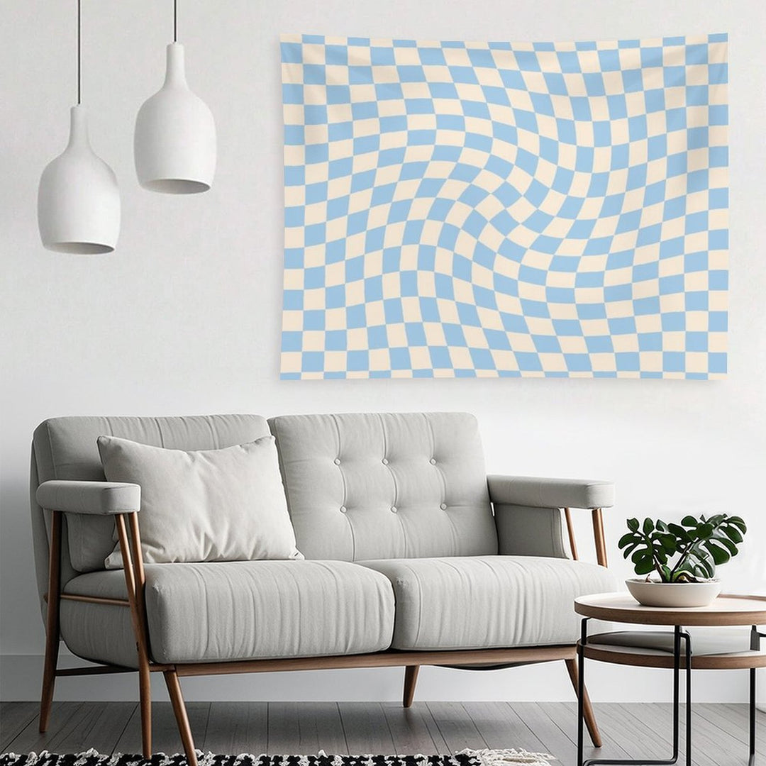 Check II - Baby Blue Twist Tapestry