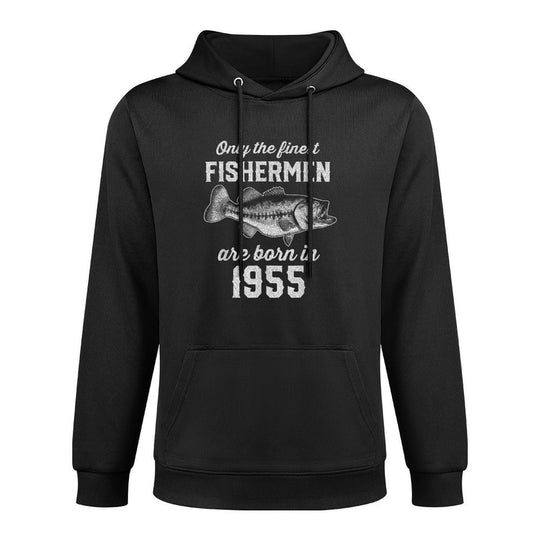 70 Year Old Fisherman Fishing 1955 70th Birthday Adjustable Hood Hoodie