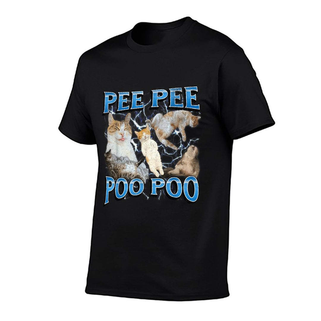 Pee Pee Poo Poo Funny Offensive Cat Meme Bootleg Graphic  Lightweight T-Shirt