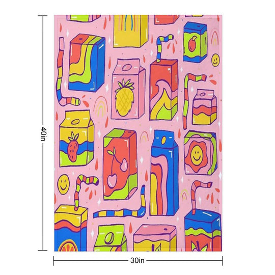 Juice Box Print All-season Throw Blanket