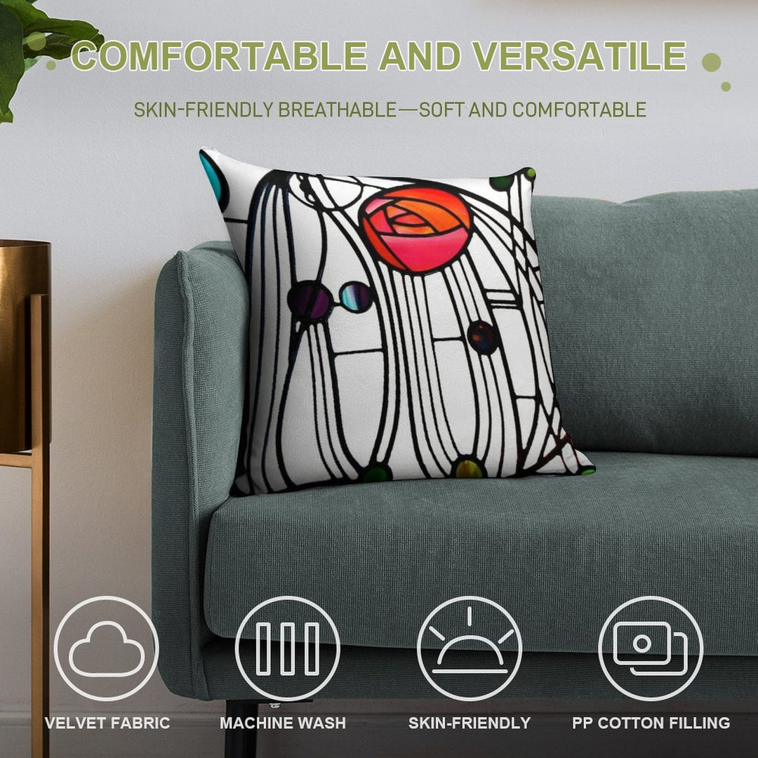 Charles Rennie Mackintosh - Window,No, 01. Soft Decorative Cover Throw Pillow