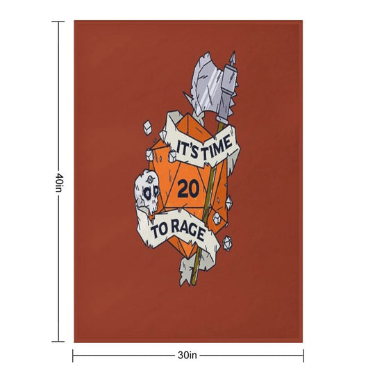Tabletop RPG Barbarian - It's Time To Rage Premium Throw Blanket