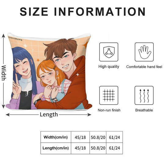 The Trio Friend Soft Bedroom Essential Throw Pillow