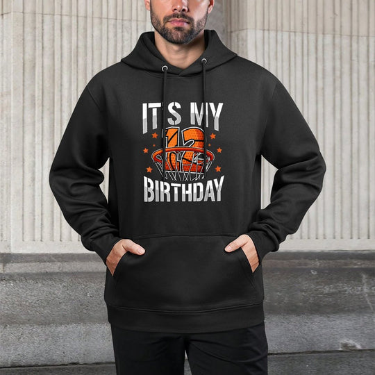 12 Years Old 12th Birthday Basketball Party Boys Kids Unisex Design Hoodie