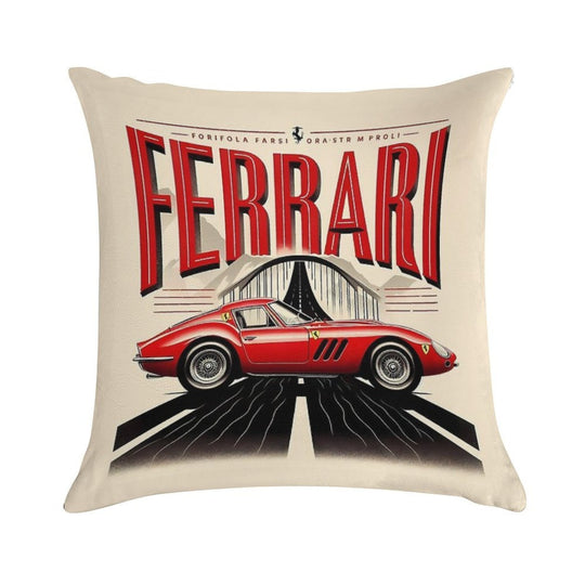 Vintage Ferrari Design Soft Easy Maintenance Throw Pillow
