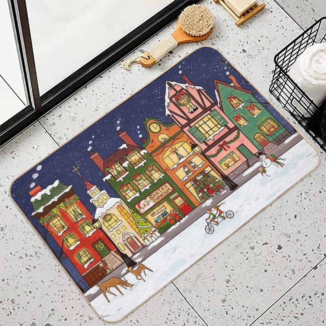 Christmas Whimsy  Absorbent Bath Mat