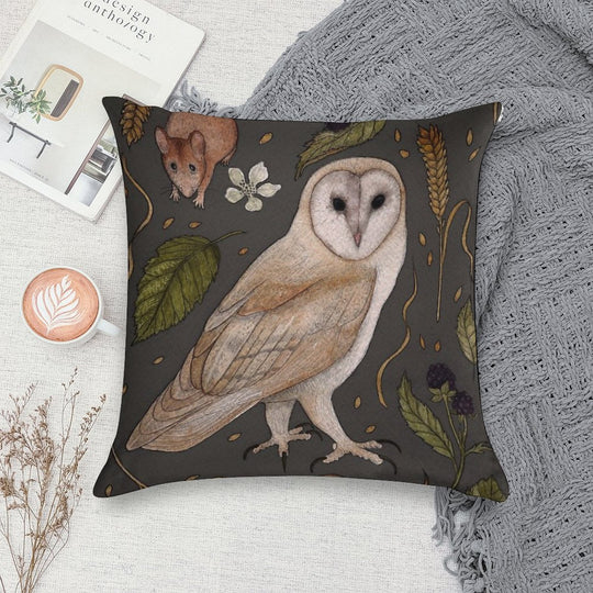 Barn Owl Soft Anti-Pilling Throw Pillow