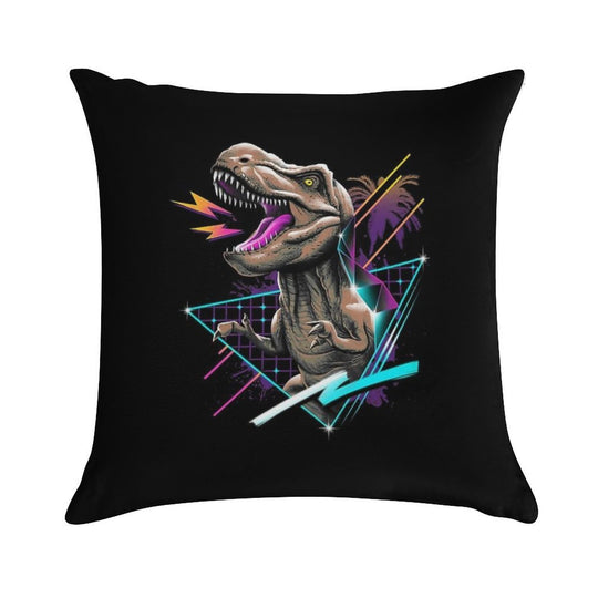 Rad T-Rex Soft Short Plush Fabric Throw Pillow