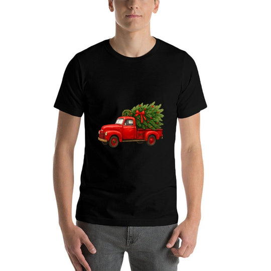 Vintage Red Truck Christmas Tree Winter Season  Soft T-Shirt