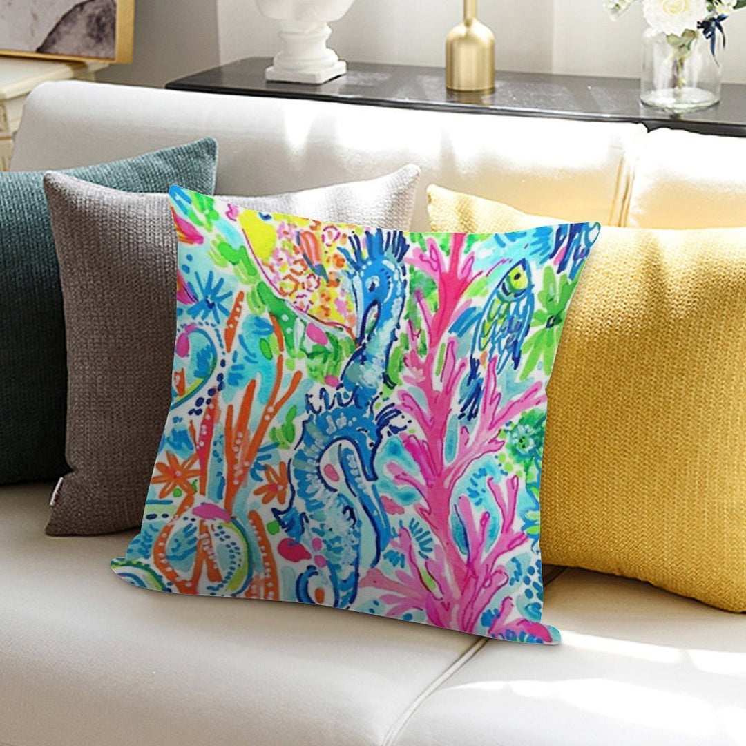 Happy Lily Summer Soft Washable Throw Pillow