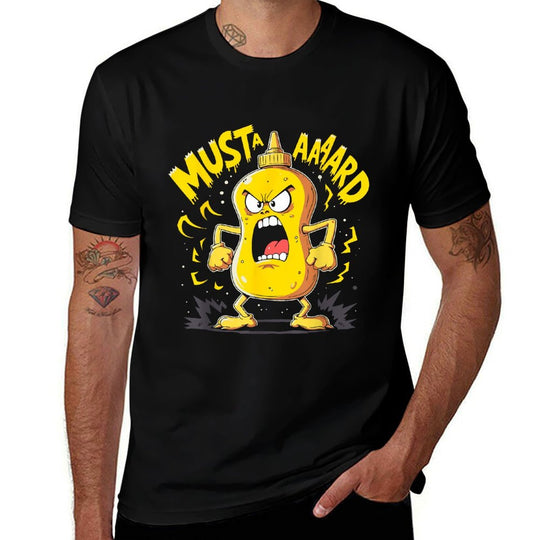 Mustard Bottle Scream – Funny Condiment Rap Humor  High-quality Stitching T-Shirt