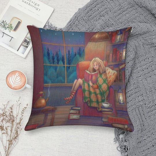 Home Reader Soft Hidden Zipper Throw Pillow