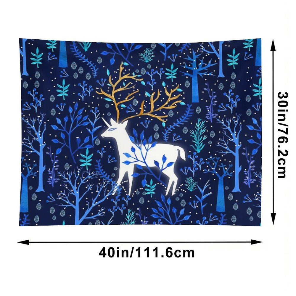 Deericorn In Blue Tapestry