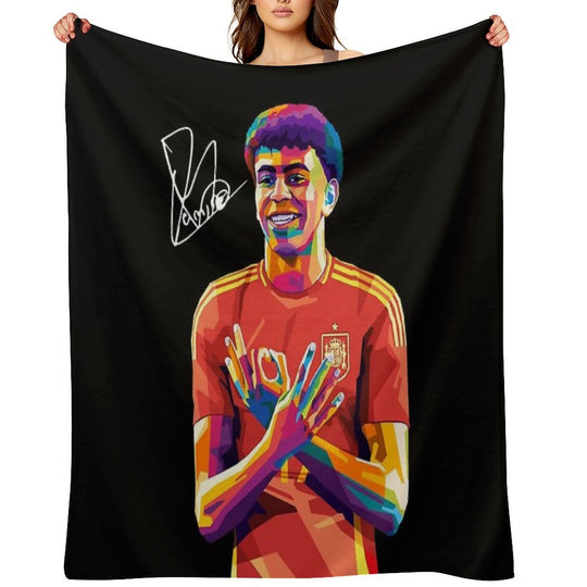 Lamine Yamal Wpap Pop Art Eco-conscious Throw Blanket